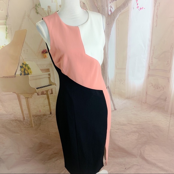 NEW WHBM Diagonal Colorblock Sheath Dress - Picture 5 of 11